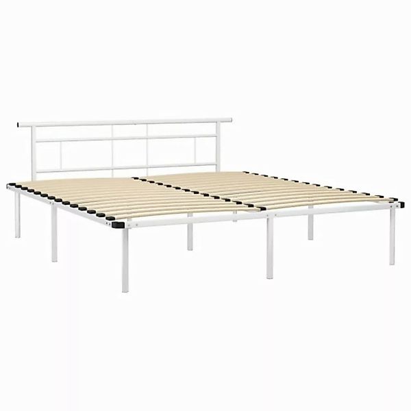 furnicato Bettgestell Weiß Metall 200x200 cm (1-tlg) günstig online kaufen