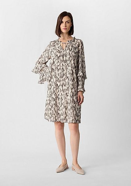 comma Midikleid Kleid Chiffonkleid mit Animal-Print und Volant-Details günstig online kaufen