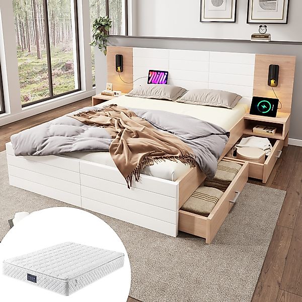 OKWISH Polsterbett Bettanlage mit Stauraum (Doppelbett, günstig online kaufen