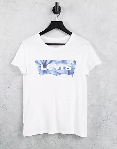 Levi's – Das perfekte T-Shirt – T-Shirt mit Batik-Logo in Blau-weiß günstig online kaufen