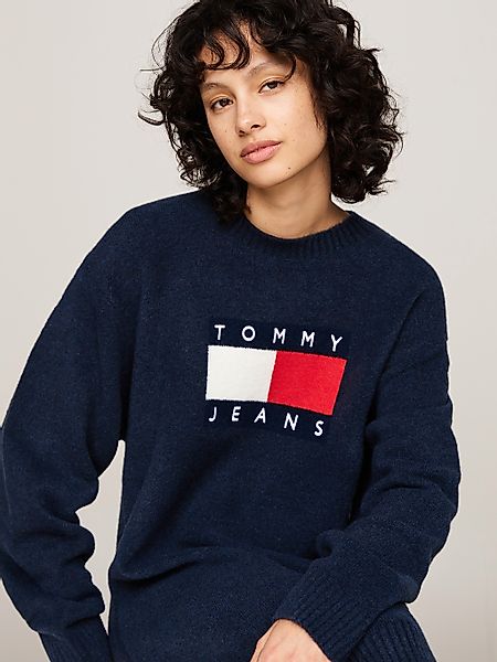 Tommy Jeans Curve Strickkleid "TJW MLNGE FLAG SWEATER DRESS EXT", in Großen günstig online kaufen