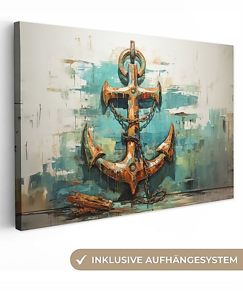 OneMillionCanvasses® Leinwandbild Anker - Blau - günstig online kaufen