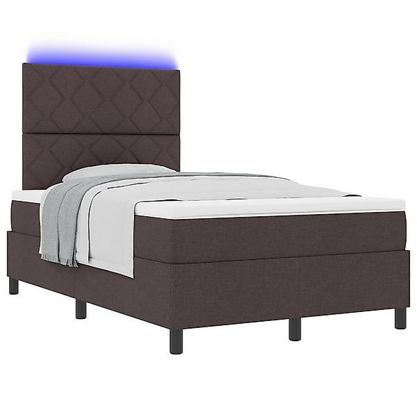 vidaXL Bett Boxspringbett mit Matratze & LED Dunkelbraun 120x200 cm Stoff ( günstig online kaufen