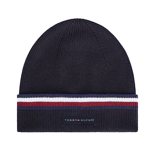 Tommy Hilfiger Strickmütze aus Biobaumwolle Farbe schwarz Größe: One Size günstig online kaufen