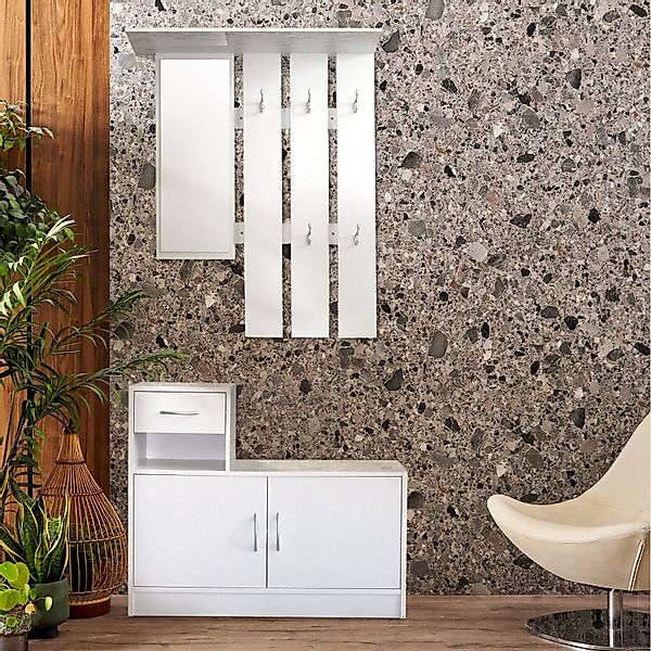 HTI-Living Garderobe Garderobenpaneel mit Schuhschrank Thekla günstig online kaufen