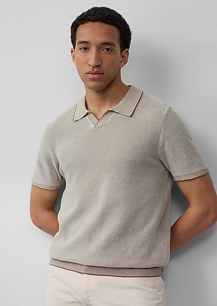 s.Oliver Strickpullover Gestricktes Poloshirt aus Leinenmix günstig online kaufen