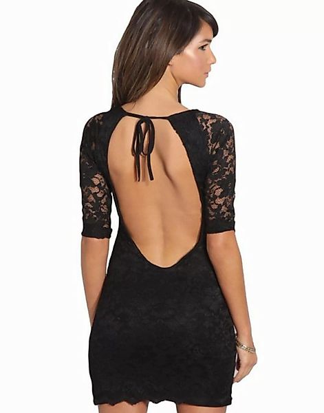 Sarcia.eu Minikleid Sexy Minikleid aus Spitze Rückenfrei Backless Schwarz L günstig online kaufen