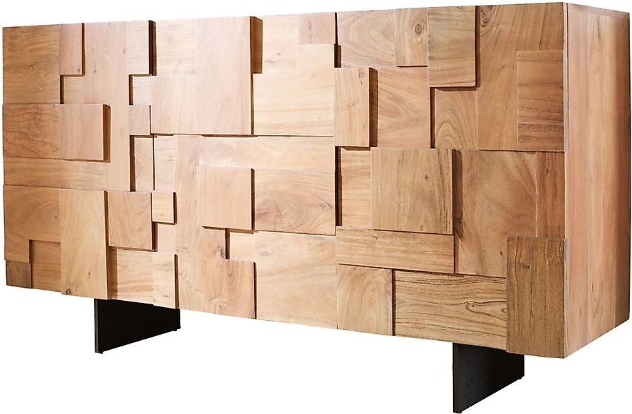 DELIFE Sideboard Puzzle, Akazie Natur 145 günstig online kaufen