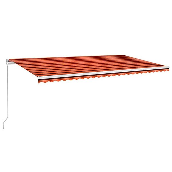 vidaXL Markise Manuell Einziehbar mit LED 600x300 cm Orange und Braun 30689 günstig online kaufen