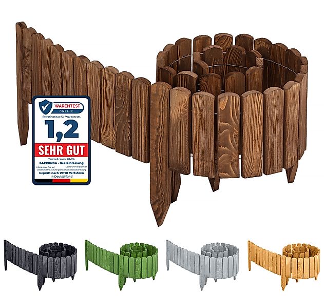 Garronda Rasenkante Beeteinfassung Holz Rollzaun Flexibler günstig online kaufen