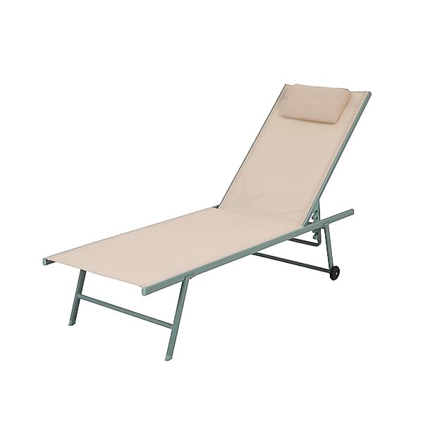 Barths Sonnenliege Travis 185 cm x 55 cm x 97 cm Grün-Beige günstig online kaufen