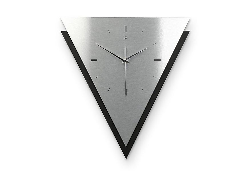 Kreative Feder Wanduhr Dreieckige 3D Designer-Wanduhr „Silver“ in modernem günstig online kaufen