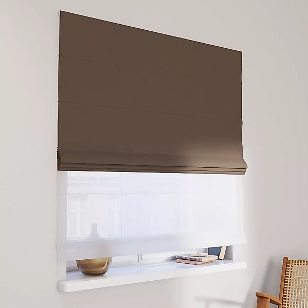 Dekoria Doppelraffrollo Duo, braun, 120 x 150 cm günstig online kaufen