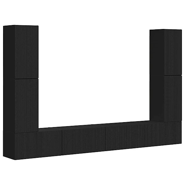 vidaXL TV-Schrankset 8 Stk Schwarz Holzwerkstoff 3409133 günstig online kaufen