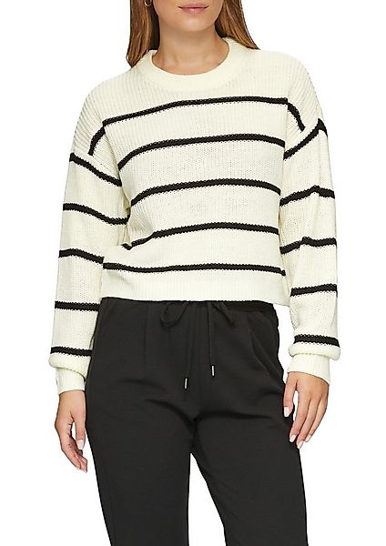 QS Rundhalspullover mit Streifenmuster günstig online kaufen
