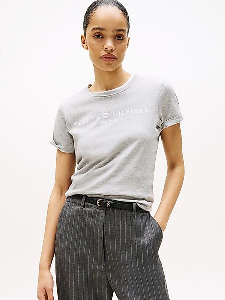 Tommy Hilfiger Kurzarmshirt REG CORP LOGO C-NK mit Logoschriftzug und Stick günstig online kaufen