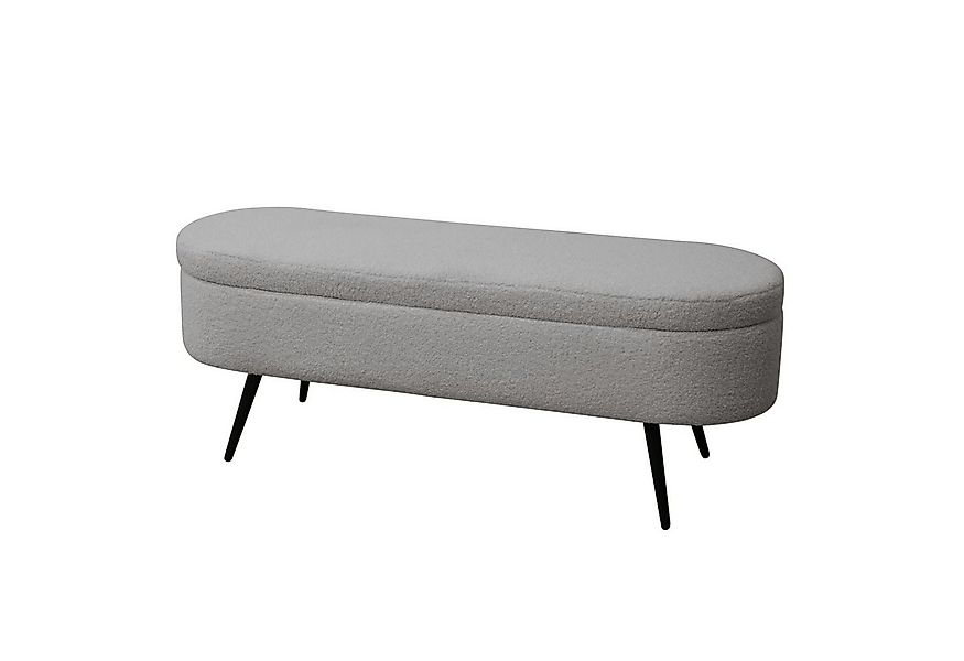 SVITA Sitzbank IVY, mit Stauraum, Ottomane, Hocker, Teddybouclé, Grau günstig online kaufen