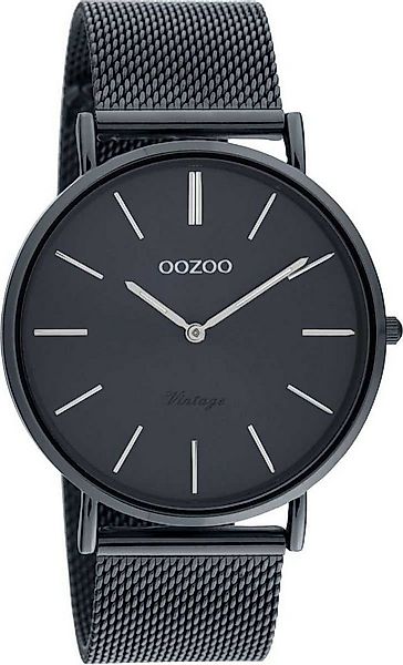 OOZOO Quarzuhr Vintage Damenuhr C20008 dunkelblau Milanaiseband 38 mm günstig online kaufen