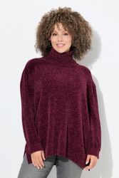 Ulla Popken Longpullover Chenille-Pullover Oversized Stehkragen günstig online kaufen