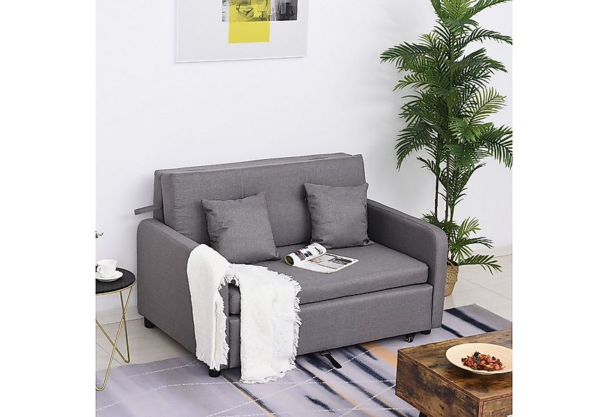 HOMCOM Schlafsofa mit Stauraum, Wurfkissen, Armlehne, Gepolstert Couch 1 Te günstig online kaufen