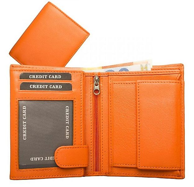 Geldbörse Geldbörse Nappa-Leder Kombibörse Orange (1-tlg) günstig online kaufen