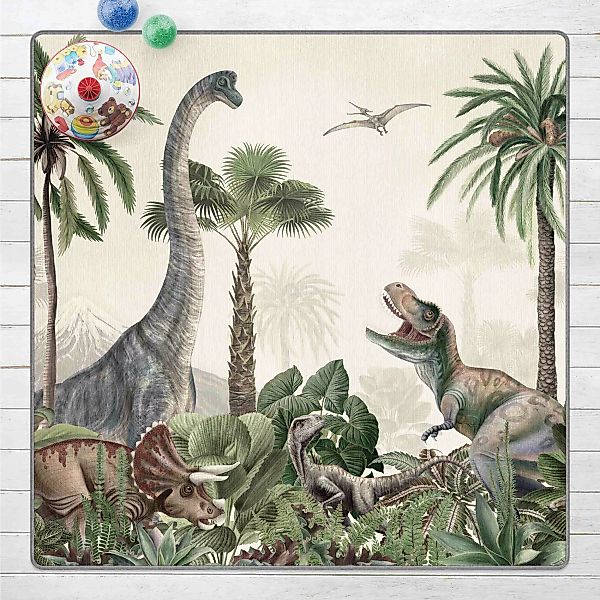 Teppich Dinosauriergiganten im Dschungel günstig online kaufen