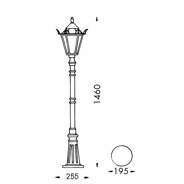 Landhausstil Mastleuchte 754 W günstig online kaufen