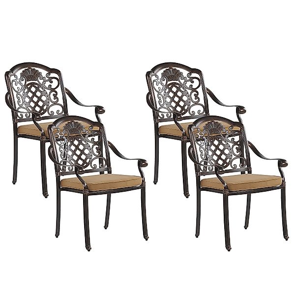 Beliani Gartenstuhl Braun Beige 53x69x93 günstig online kaufen