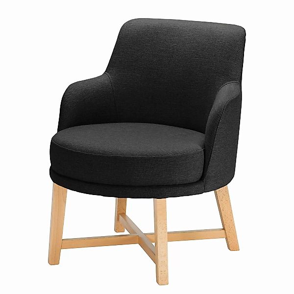 home24 Mørteens Sessel Siabu Anthrazit Strukturstoff 67x79x68 cm (BxHxT) günstig online kaufen