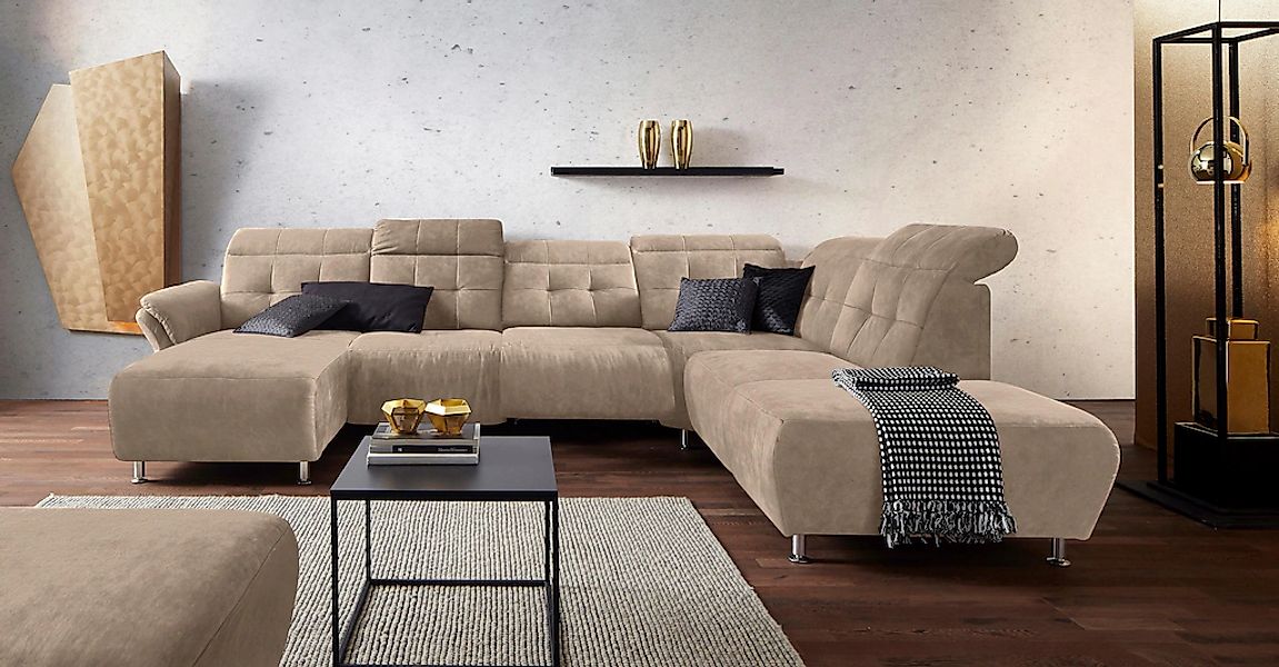 Home affaire Wohnlandschaft "Manhattan U-Form" 2 Sitze mit elektrischer Rel günstig online kaufen