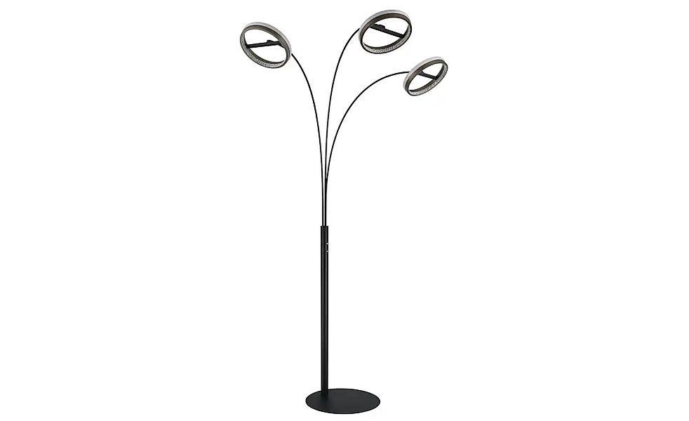 LED-Stehlampe Della, Höhe 190 cm, schwarz/dunkelgrau, 3-flg. günstig online kaufen