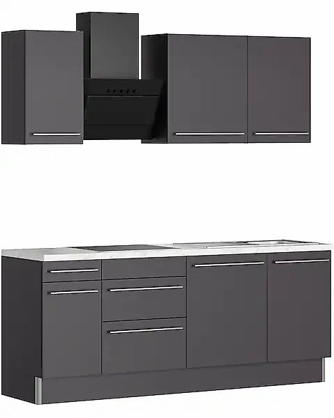 KOCHSTATION Küche »KS-Bern2« Breite 210 cm, wahlweise mit E-Geräten, für au günstig online kaufen