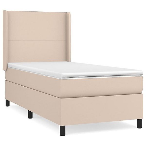 vidaXL Boxspringbett, Boxbett mit Matratze Cappuccino-Braun 80x200cm Kunstl günstig online kaufen