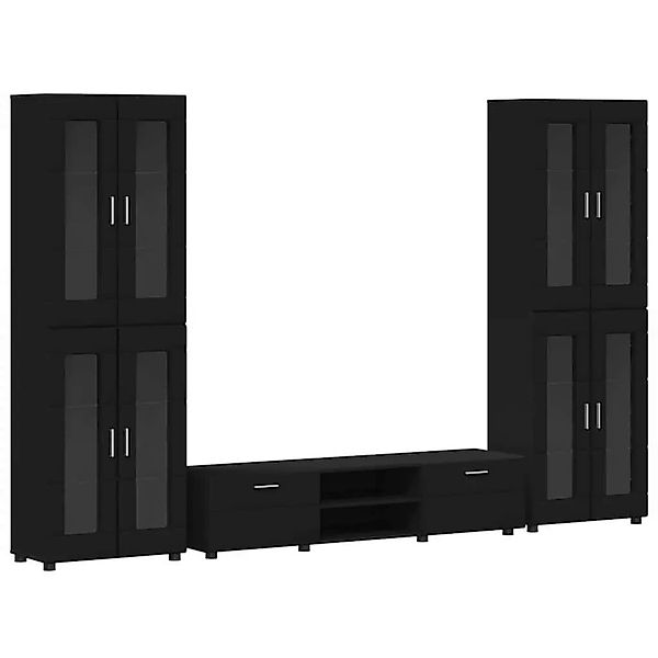 vidaXL TV-Schrankset mit Schubladen mit Regal Schwarz Holzwerkstoff 3397985 günstig online kaufen