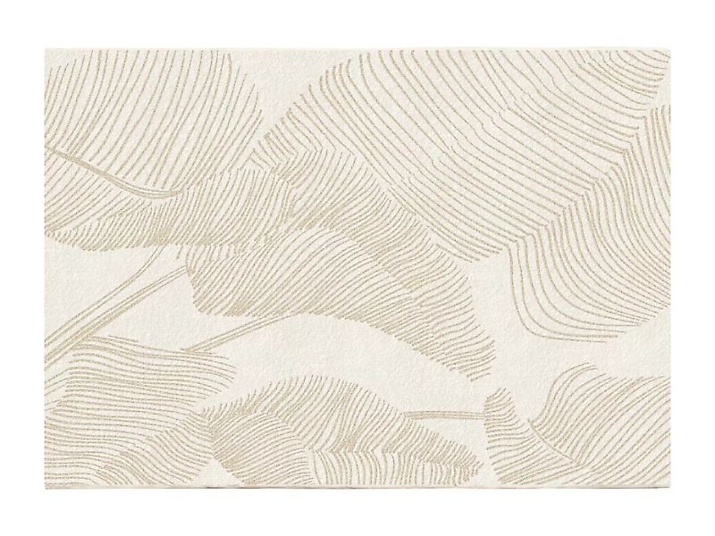 Teppich mit Blattmuster - Glänzendes Lurex-Finish - 160 x 230 cm - Beige - günstig online kaufen