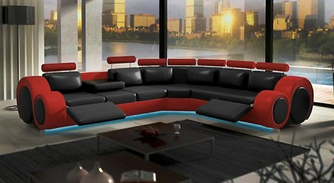 JVmoebel Ecksofa Leder Sofa Xxl Relax Design Sofas Ledercouch Wohnlandschaf günstig online kaufen