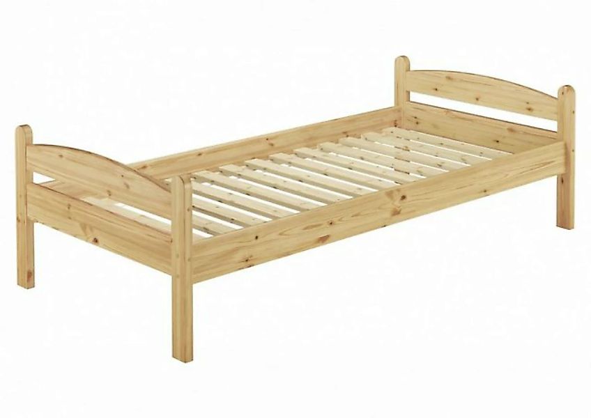 Erst-Holz® Stabiles Einzelbett Kiefer massiv 90x200 mit Rost natur Gr. 90 x günstig online kaufen