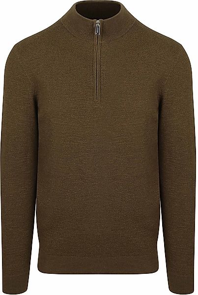 Profuomo Half Zip Pullover Structure Dunkelgrün - Größe XXL günstig online kaufen