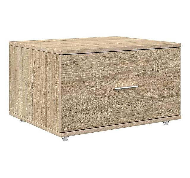 vidaXL Fächerschrank Schubladenschrank mit Rad Braun 55 x 45 x 33,5 cm Holz günstig online kaufen