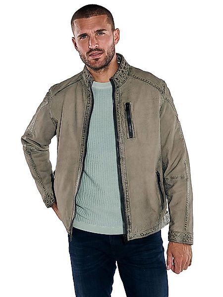 emilio adani Lederjacke emilio adani Herren Lederjacke mit Stehkragen, Beig günstig online kaufen