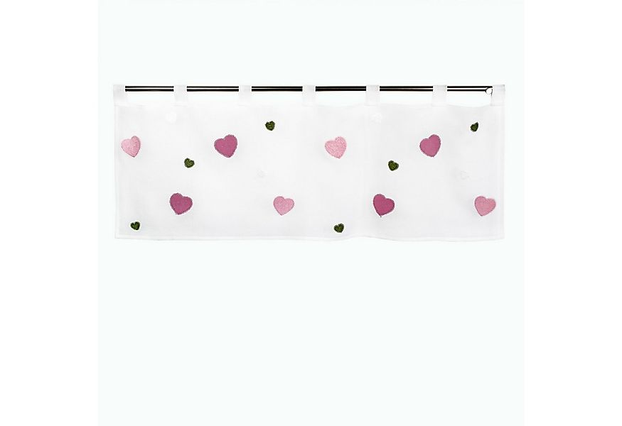 Delindo Lifestyle Scheibengardine bunte Herzen, Kinderzimmer Bistrogardine günstig online kaufen