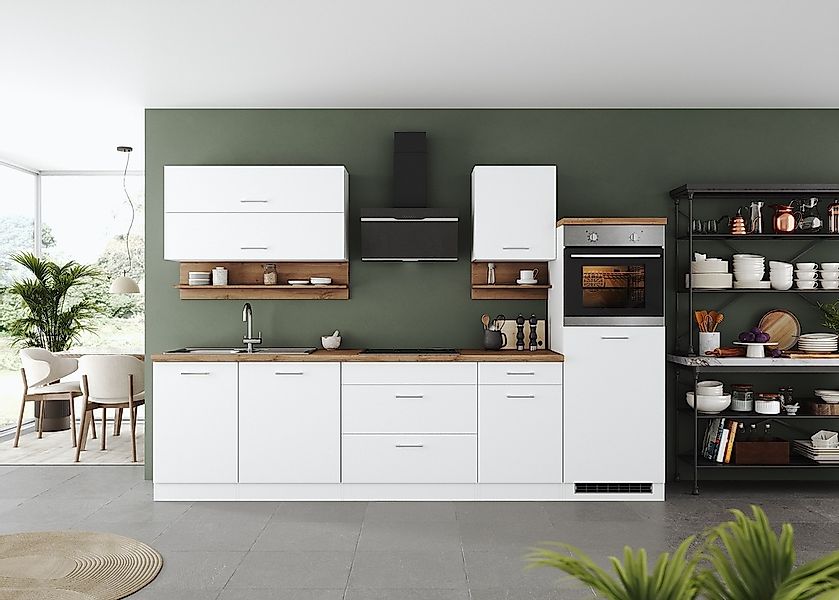 KOCHSTATION Küchenzeile »KS-Milan« 300 cm breit, robuste Metallauszüge, vie günstig online kaufen