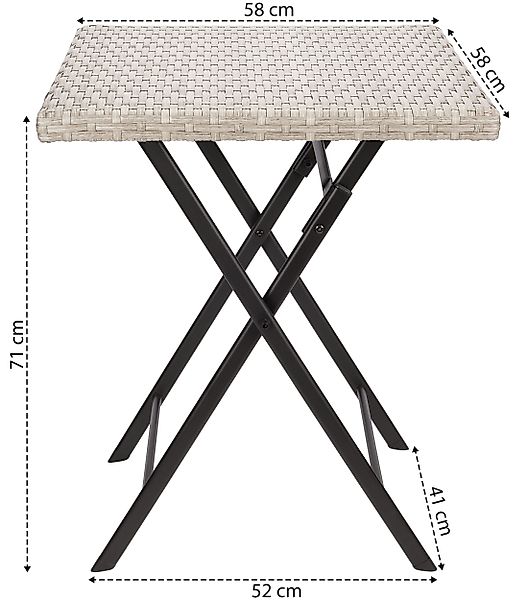 BRUBAKER Gartentisch Lugano - 58 x günstig online kaufen