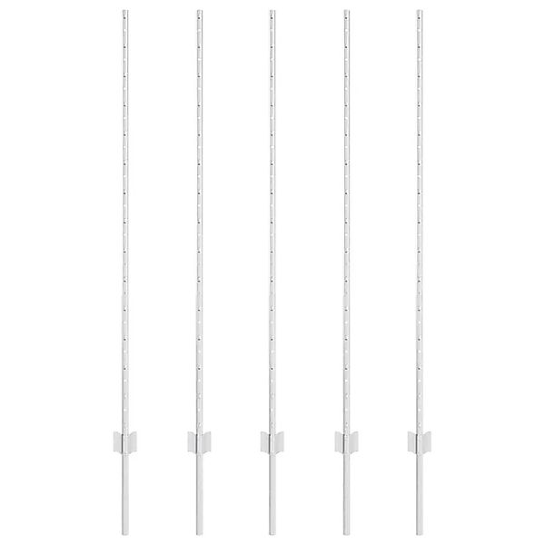vidaXL Zaunpfosten 5 Stk Silber 140 cm Stahl 42006300 günstig online kaufen