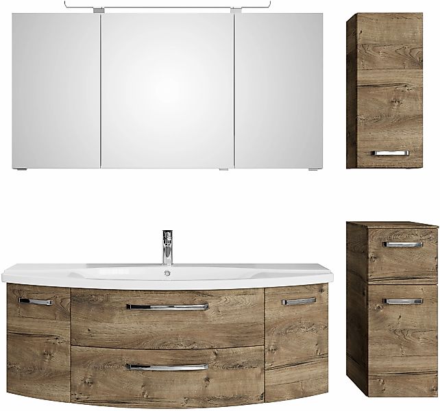 Saphir Badmöbel-Set »Serie 4010 4-teilig Keramik-Waschtisch mit LED-Spiegel günstig online kaufen