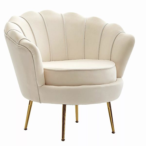 Sessel Tulpe Samt Weiß 81 x 77 x 81 cm Design Relaxsessel ohne Hocker | Fer günstig online kaufen