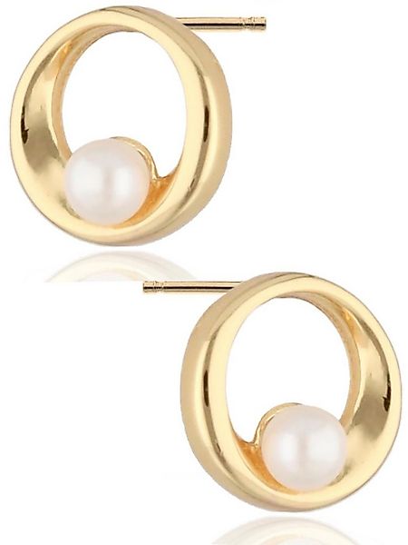 Goldene Hufeisen Paar Ohrstecker Runde Gold Ohrringe mit Perlen für moderne günstig online kaufen