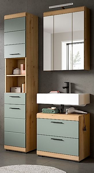 Inn.Furn Badmöbel-Set Shawn, (Badezimmer in Salbei grün und Artisan Eiche, günstig online kaufen