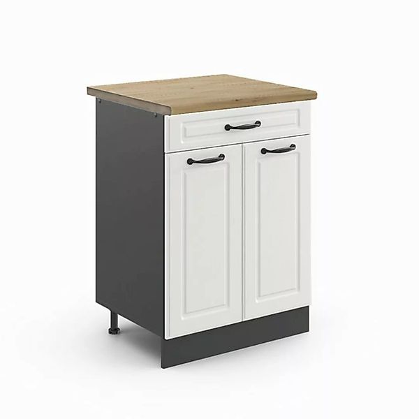 Vicco Unterschrank R-Line, Weiß Landhaus/Anthrazit, 80 cm, AP Eiche günstig online kaufen