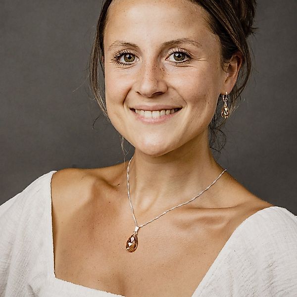 Schöner-SD Kette mit Anhänger Tropfen Kristall 22mm Silberkette Halskette 9 günstig online kaufen